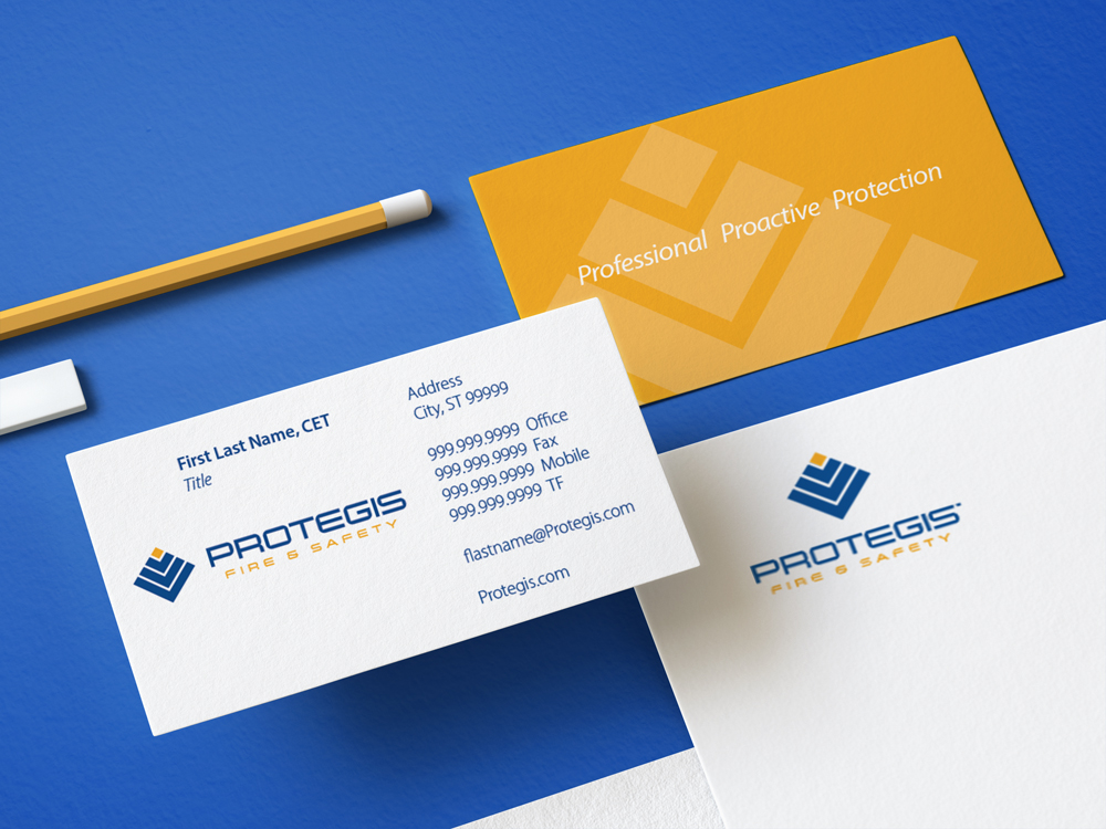 Protegis Fire and Safety Business Cards Greg Schoenbaechler;